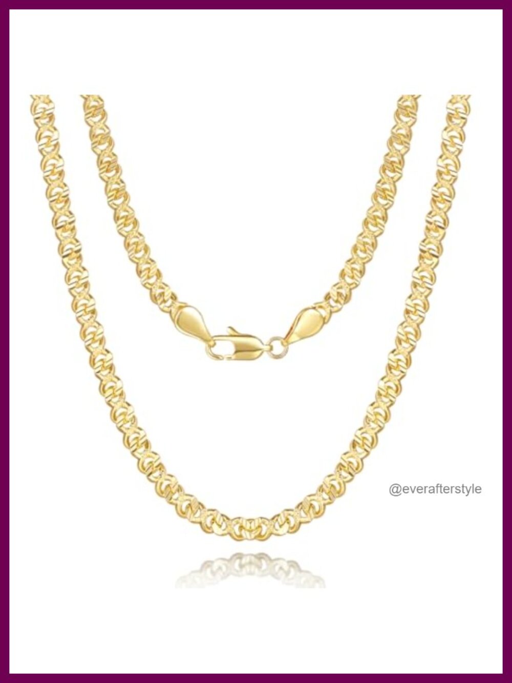 14K Gold Plated Cuban Link Chain Necklace 16in Lobster Clasp